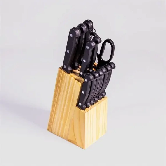 14 részes nagy konyhakés készlet tartóval